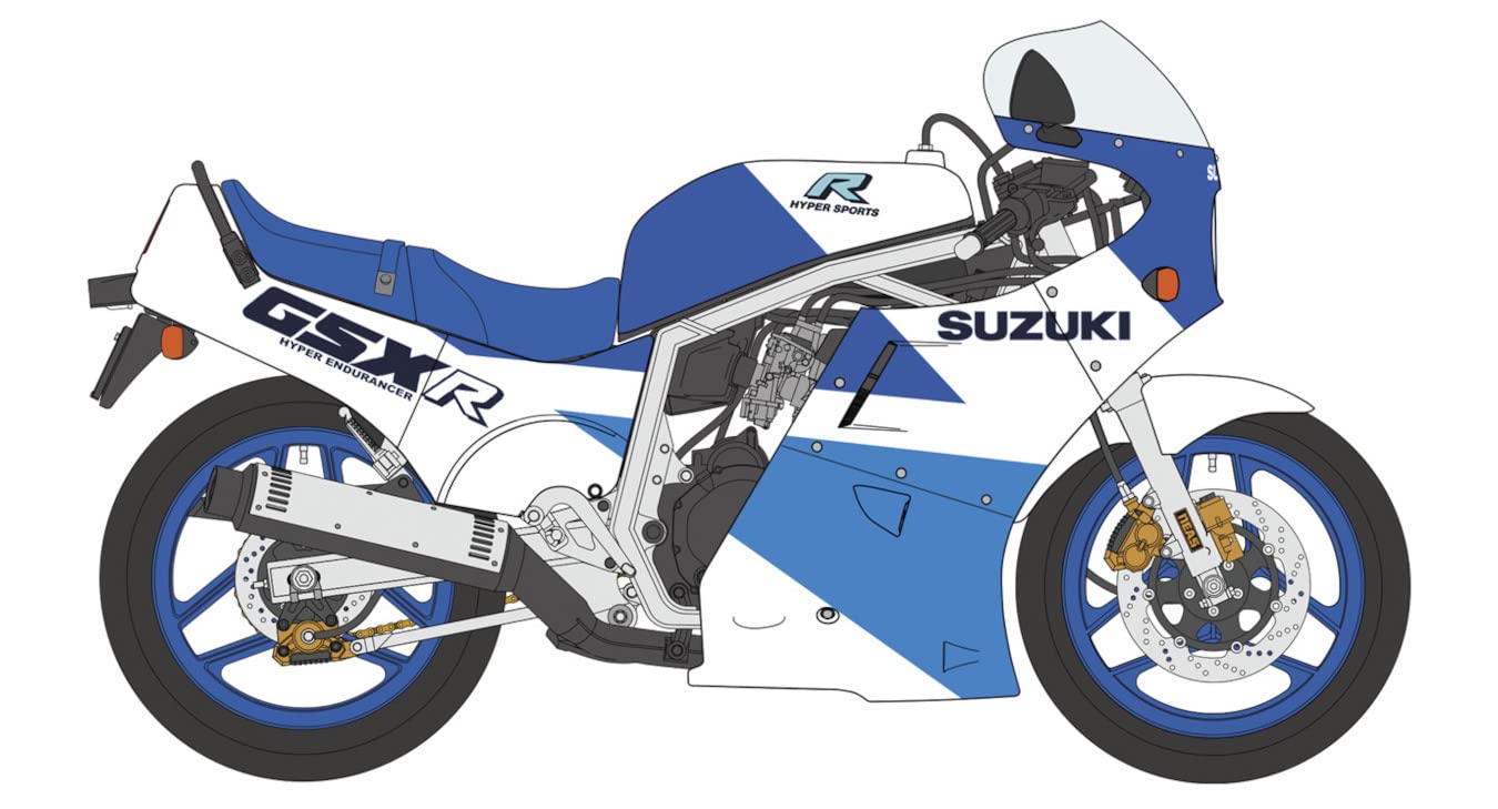 FUJIMI 1/12 Suzuki Gsx-R750 H Gr71G Blue / White Color Plastic Model- Japan Figure Store - #1 Bring To You The Best Japanese Goods