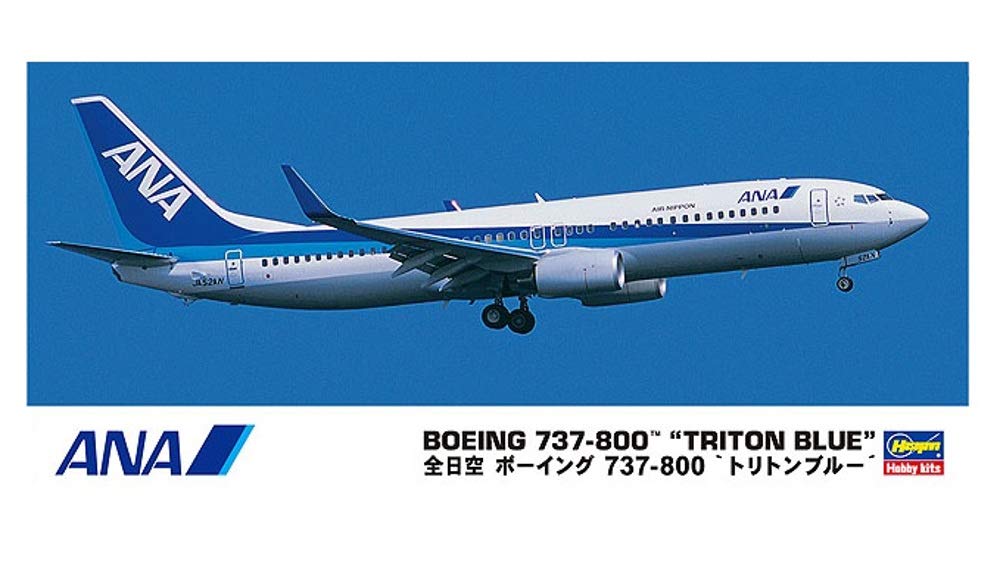 HASEGAWA 1/200 Ana Boeing 737-800 'Triton Blue' Plastic Model- Japan Figure Store - #1 Bring To You The Best Japanese Goods