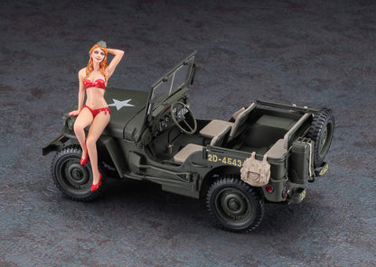 HASEGAWA 22497 1/4-Ton 4X4 Truck W/Blonde Girl Figure 1/24 Scale Kit- Japan Figure Store - #1 Bring To You The Best Japanese Goods