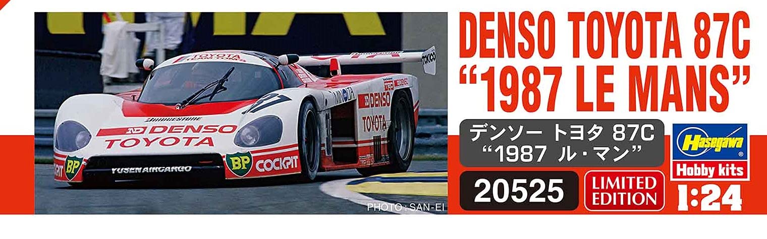 HASEGAWA 1/24 Denso Toyota 87C '1987 Le Mans' Plastic Model- Japan Figure Store - #1 Bring To You The Best Japanese Goods