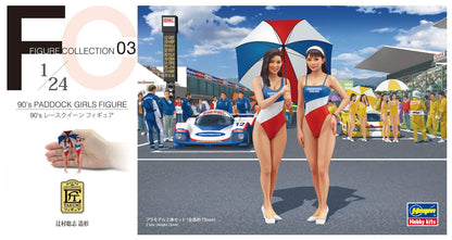 HASEGAWA Fc03 90'S Paddock-Girls 2 Figure Set 1/24 Scale Kit- Japan Figure Store - #1 Bring To You The Best Japanese Goods