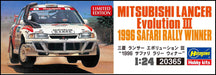 Hasegawa 20365 Mitsubishi Lancer Evolution III 1996 Safari Rally Winner 1/24 Plastic Cars- Japan Figure Store - #1 Bring To You The Best Japanese Goods