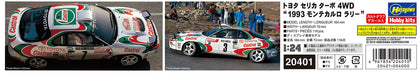HASEGAWA 20401 Toyota Celica Turbo 4Wd 1993 Monte Carlo Rally 1/24 Scale Kit- Japan Figure Store - #1 Bring To You The Best Japanese Goods
