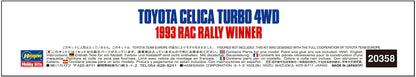 HASEGAWA 20358 Toyota Celica Turbo 4Wd '1993 Rac Rally Winner' 1/24 Scale Kit- Japan Figure Store - #1 Bring To You The Best Japanese Goods