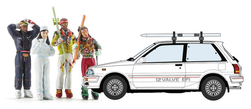HASEGAWA 1/24 Toyota Starlet Ep71 Si White Limited 3Door Ski Equipment Ver. Plastic Model- Japan Figure Store - #1 Bring To You The Best Japanese Goods