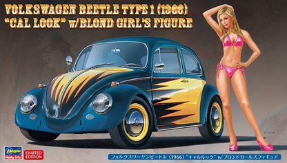 HASEGAWA Sp445 Volkswagen Beetle 1966 Cal Looker W/Blonde Girl Figure 1/24 Scale Kit- Japan Figure Store - #1 Bring To You The Best Japanese Goods