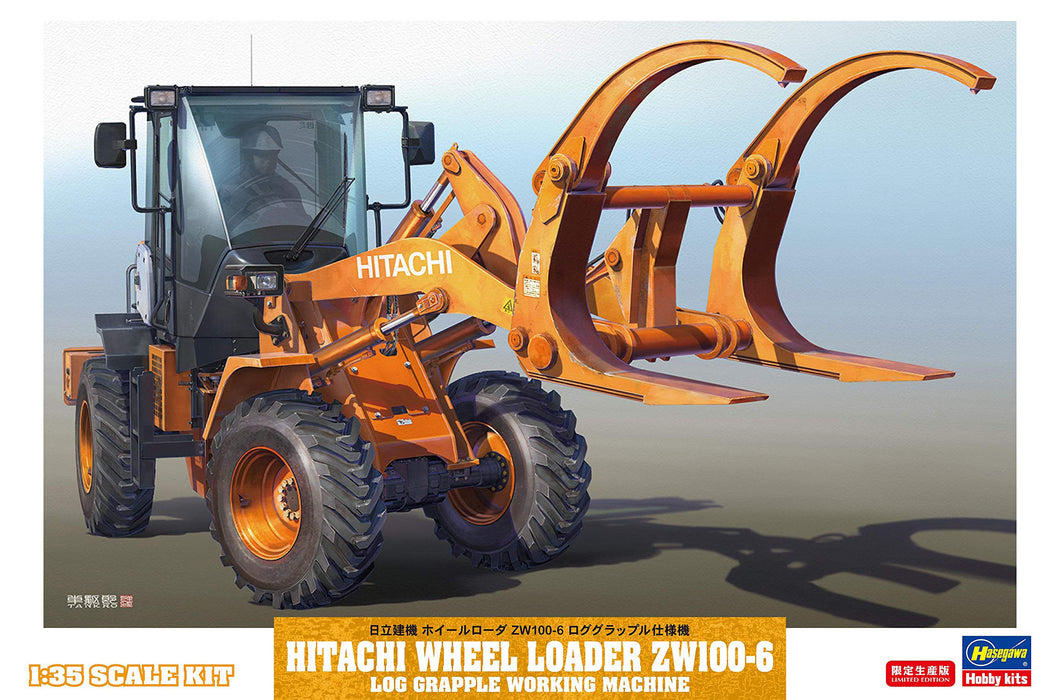 Hasegawa 61059 Hitachi Construction Machinery Wheel Loader Zw100-6 Log Grapple Ver. 1/35 Scale Kit- Japan Figure Store - #1 Bring To You The Best Japanese Goods