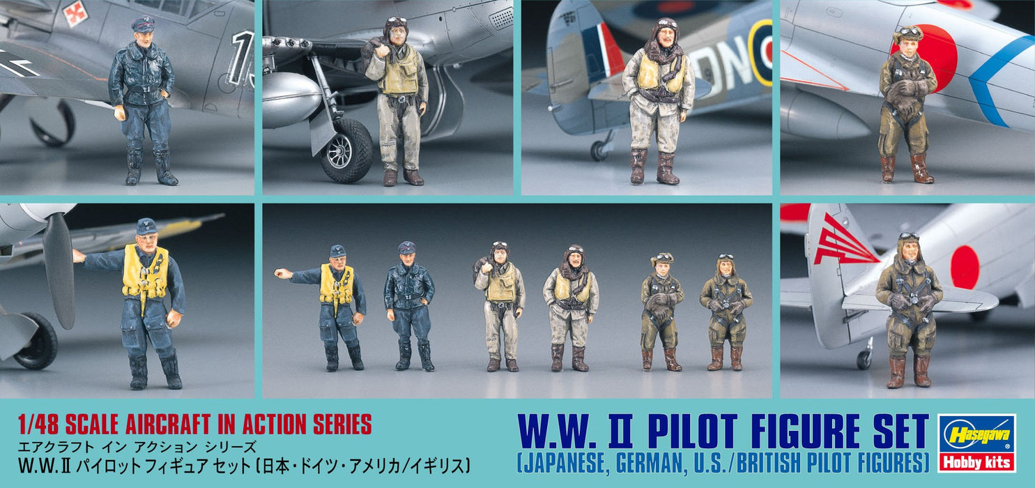 HASEGAWA X48-7 W.W. Ii Ww2 Pilot Figure Set 1/48 Scale Kit- Japan Figure Store - #1 Bring To You The Best Japanese Goods