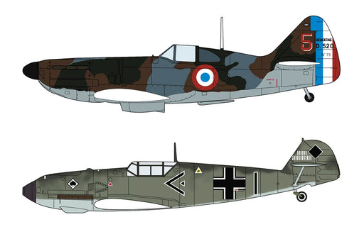 HASEGAWA 02332 Dewoitine D.520 & Messerschmitt Bf109E Battle Of France 1/72 Scale Kit- Japan Figure Store - #1 Bring To You The Best Japanese Goods