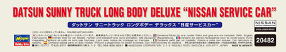 Hasegawa 1/24 Datsun Sunny Truck Long Body Deluxe Nissan Service Car Japanese Car Model- Japan Figure Store - #1 Bring To You The Best Japanese Goods