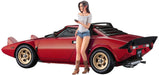 Hasegawa 1/24 Lancia Stratos Hf Stradale W/Italian Girl Figure Scale Plastic Model- Japan Figure Store - #1 Bring To You The Best Japanese Goods