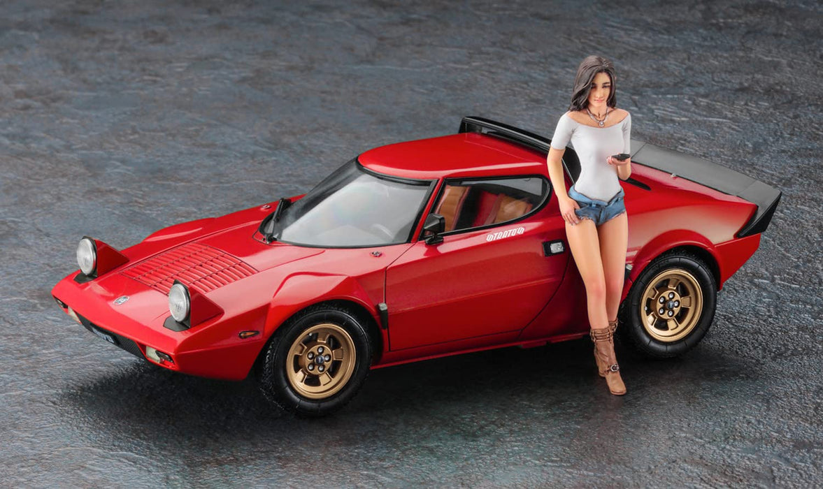 Hasegawa 1/24 Lancia Stratos Hf Stradale W/Italian Girl Figure Scale Plastic Model- Japan Figure Store - #1 Bring To You The Best Japanese Goods