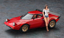 Hasegawa 1/24 Lancia Stratos Hf Stradale W/Italian Girl Figure Scale Plastic Model- Japan Figure Store - #1 Bring To You The Best Japanese Goods