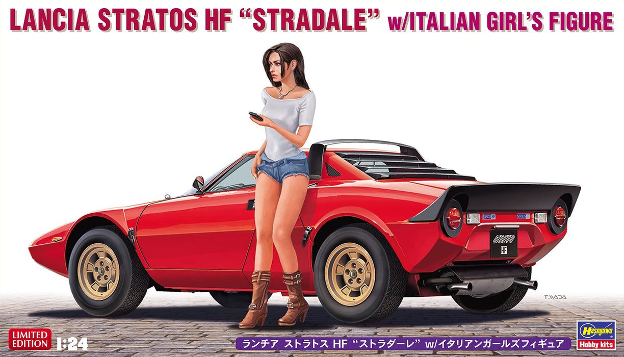 Hasegawa 1/24 Lancia Stratos Hf Stradale W/Italian Girl Figure Scale Plastic Model- Japan Figure Store - #1 Bring To You The Best Japanese Goods