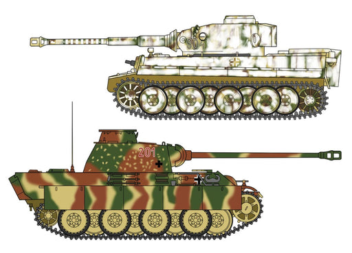 HASEGAWA 1/72 Tiger I & Panther G German Army Main Battle Tank Combo Plastic Model- Japan Figure Store - #1 Bring To You The Best Japanese Goods