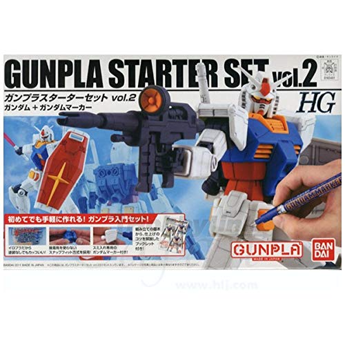 BANDAI Hguc Gunpla Starter Set Vol.2 Gundam Rx-78-2 + Gundam Marker 1/144 Scale Kit- Japan Figure Store - #1 Bring To You The Best Japanese Goods