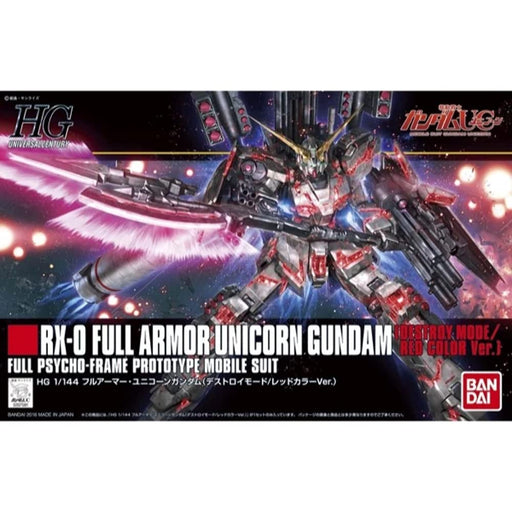 BANDAI Hguc 199 Gundam Rx-0 Full Armor Unicorn Gundam Destroy Mode/Red Color Version 1/144 Scale Kit- Japan Figure Store - #1 Bring To You The Best Japanese Goods
