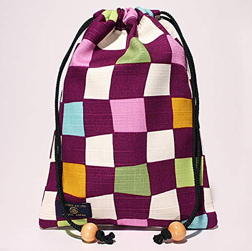 Jhands High Collar Kinchaku Japan Ichimatsu Purple M- Japan Figure Store - #1 Bring To You The Best Japanese Goods