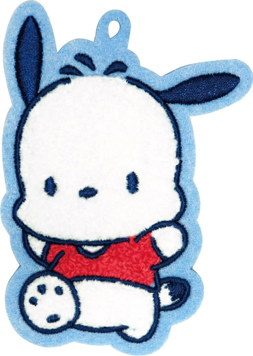 J'S Planning Charm Sanrio Pochacco White Fluffy Embroidered Patch Bag Charm Japan 9X6.5X1Cm Wcm006- Japan Figure Store - #1 Bring To You The Best Japanese Goods