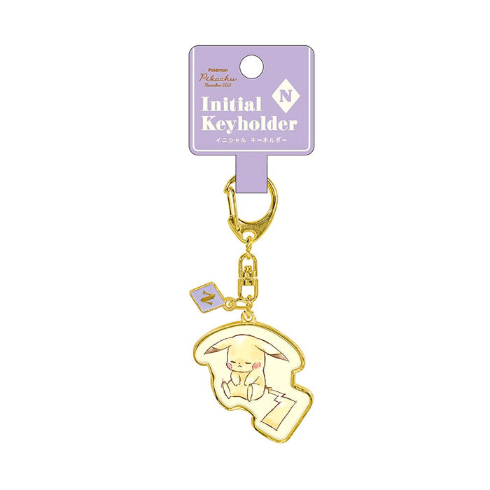 POKEMON CENTER ORIGINAL Initial Keychain Pikachu Number025 'N'- Japan Figure Store - #1 Bring To You The Best Japanese Goods