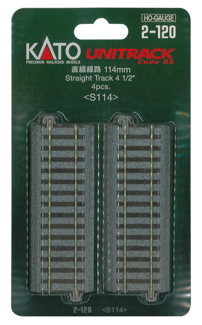 Kato HO Gauge Straight Track 114mm - 4 Piece Railway Model Supplies 2-120- Japan Figure Store - #1 Bring To You The Best Japanese Goods