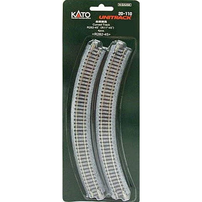 Kato N Gauge R282-45° Curved Track 4pcs 20-110- Japan Figure Store - #1 Bring To You The Best Japanese Goods