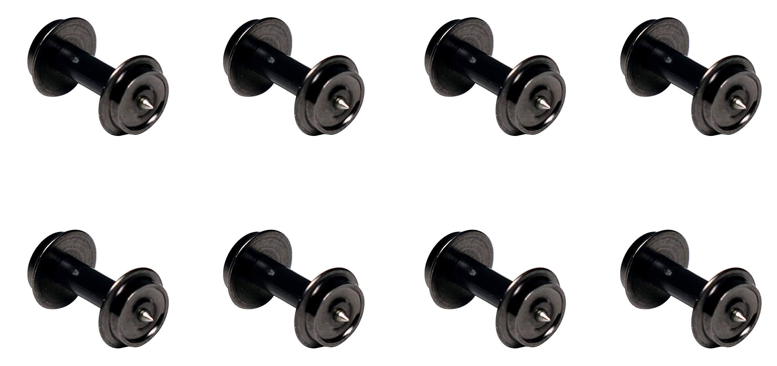 Kato N Gauge Black Hollow Shaft Wheels Short Axle for Snap-On Trucks 8pc Set- Japan Figure Store - #1 Bring To You The Best Japanese Goods