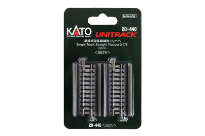 Kato N Gauge 20-440 Single Track Elevated Straight 62mm Railway Model Supplies 2 Pieces- Japan Figure Store - #1 Bring To You The Best Japanese Goods