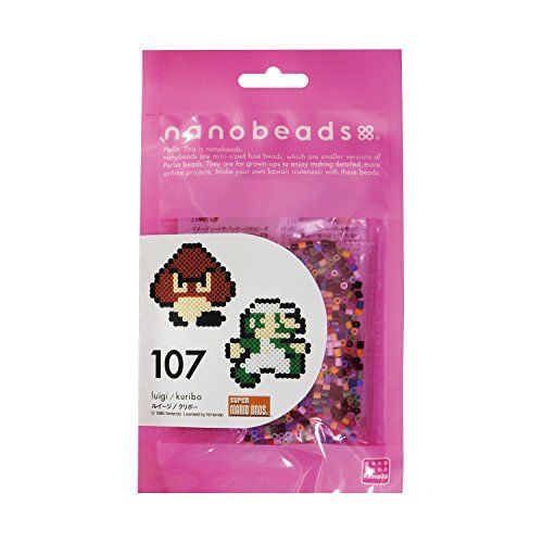 Kawada Nano Beads 107 Super Mario Bros Luigi / Goomba Perler Beads Kit- Japan Figure Store - #1 Bring To You The Best Japanese Goods