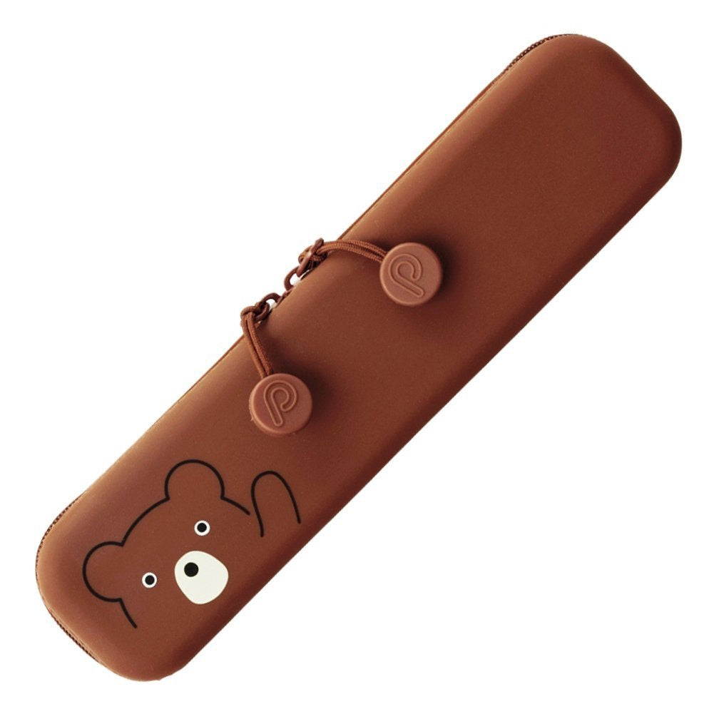 3-Pack Lihit Lab Slim Zipper Pouch Punilab Bear A-7717-1 | Made In Japan- Japan Figure Store - #1 Bring To You The Best Japanese Goods