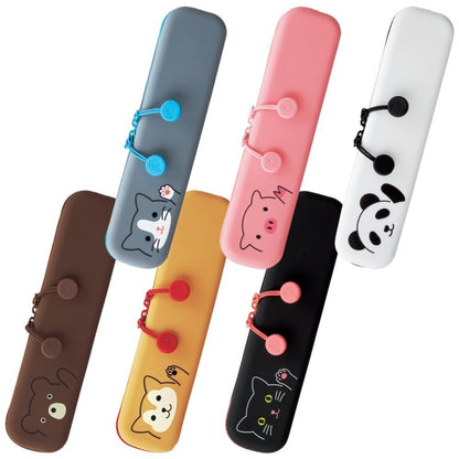 3-Pack Lihit Lab Slim Zipper Pouch Punilab Bear A-7717-1 | Made In Japan- Japan Figure Store - #1 Bring To You The Best Japanese Goods