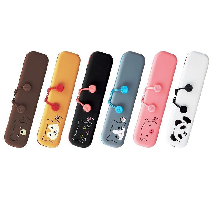 Lihit Lab Slim Zipper Pouch Punilab Hachiwareneko A-7717-4 Japan - Bulk Set Of 3- Japan Figure Store - #1 Bring To You The Best Japanese Goods