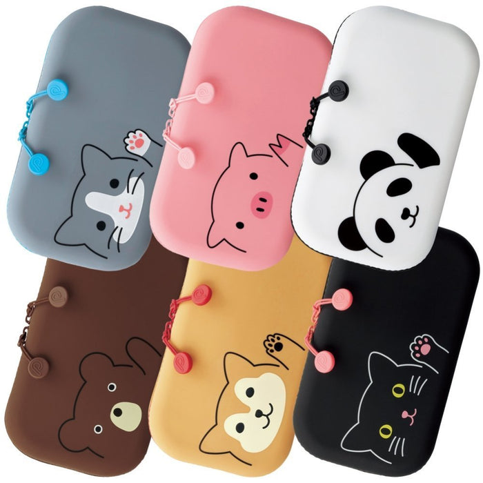 Lihit Lab Japan Zipper Pouch Punilab Bear A-7716-1 Bulk Set Of 3- Japan Figure Store - #1 Bring To You The Best Japanese Goods