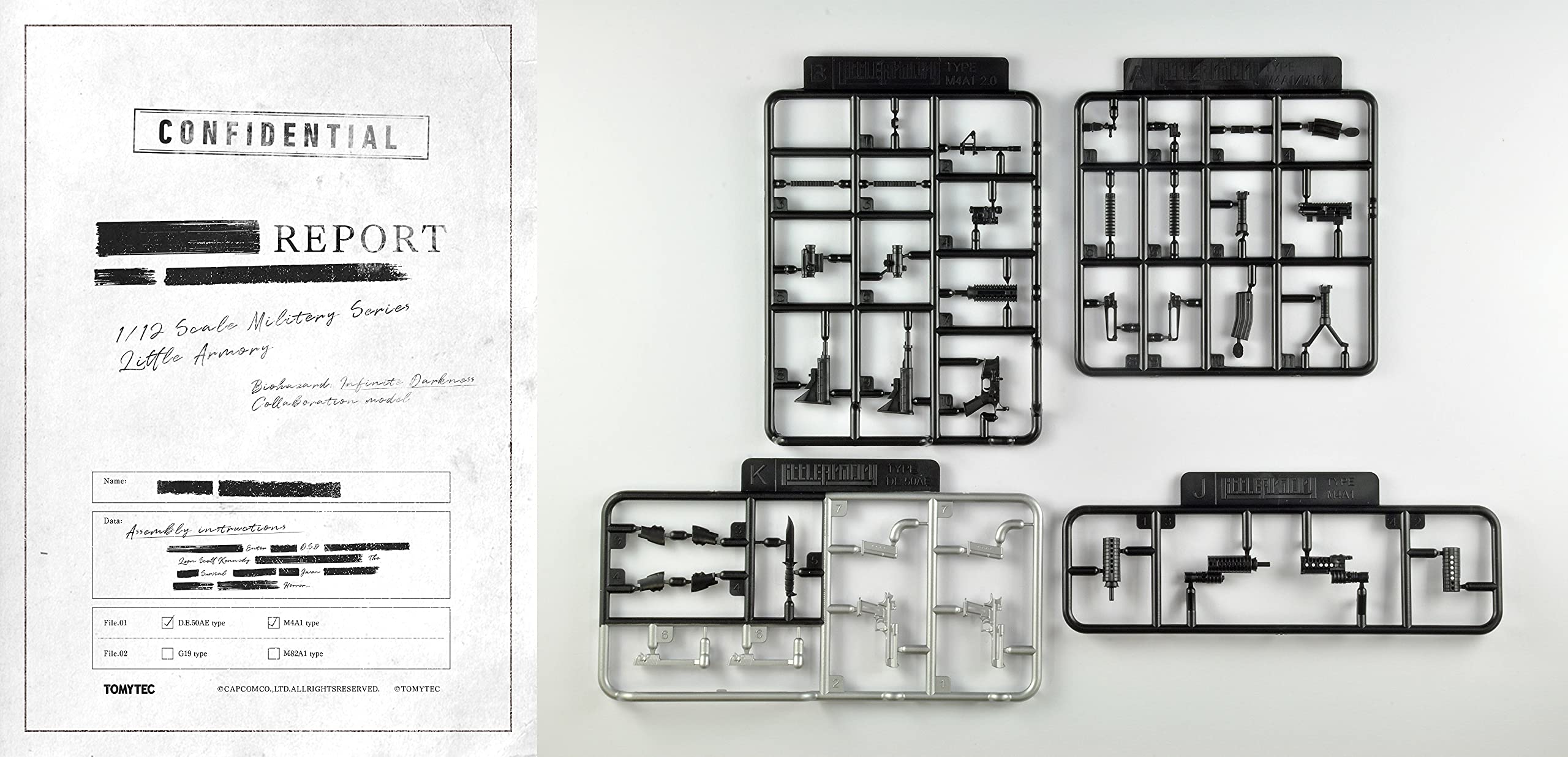 TOMYTEC Labh01 Military Series 1/12 Little Armory 'Resident Evil: Infinite Darkness' Weapons 1 Plastic Model- Japan Figure Store - #1 Bring To You The Best Japanese Goods