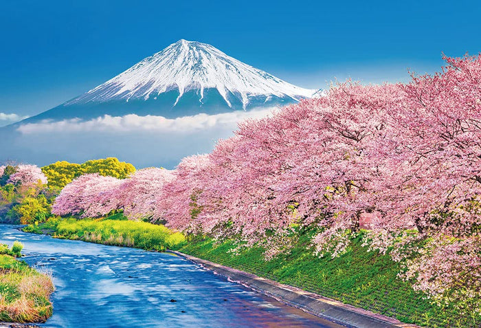 BEVERLY 1000-014 Jigsaw Puzzle Mt.Fuji And Cherry Blossom Trees Along The Urui River 1000 Pieces- Japan Figure Store - #1 Bring To You The Best Japanese Goods