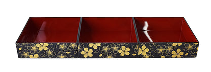 Maeju Japan Lacquerware Jubako 3-Tier Hana No Mai 21.5Cm Square 4-5 People 7R-773- Japan Figure Store - #1 Bring To You The Best Japanese Goods