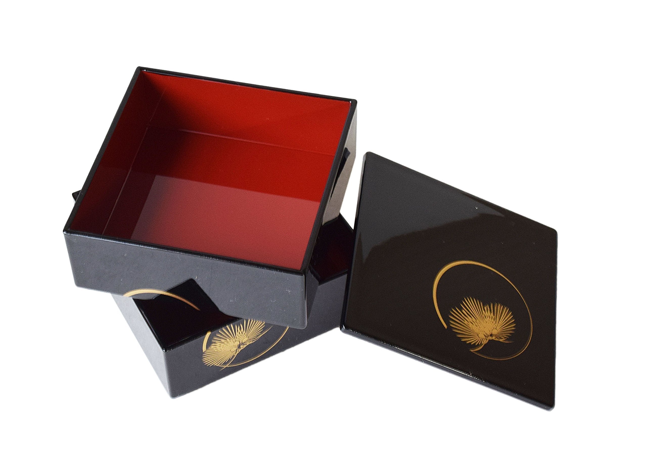 Maeju Japan Lacquerware Toso Korinmatsu Black Sake Cup Choshi Mini Jubako Tosodai Set 7L-013- Japan Figure Store - #1 Bring To You The Best Japanese Goods