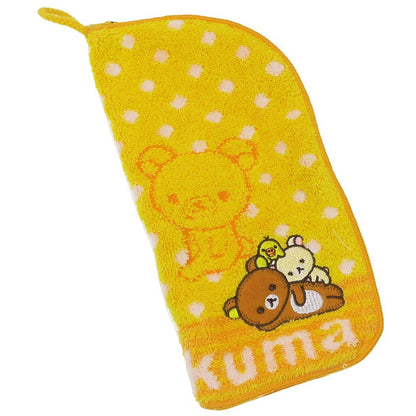 MARUSHIN Rilakkuma 'Happy Life Yellow' Towel With Zipper- Japan Figure Store - #1 Bring To You The Best Japanese Goods