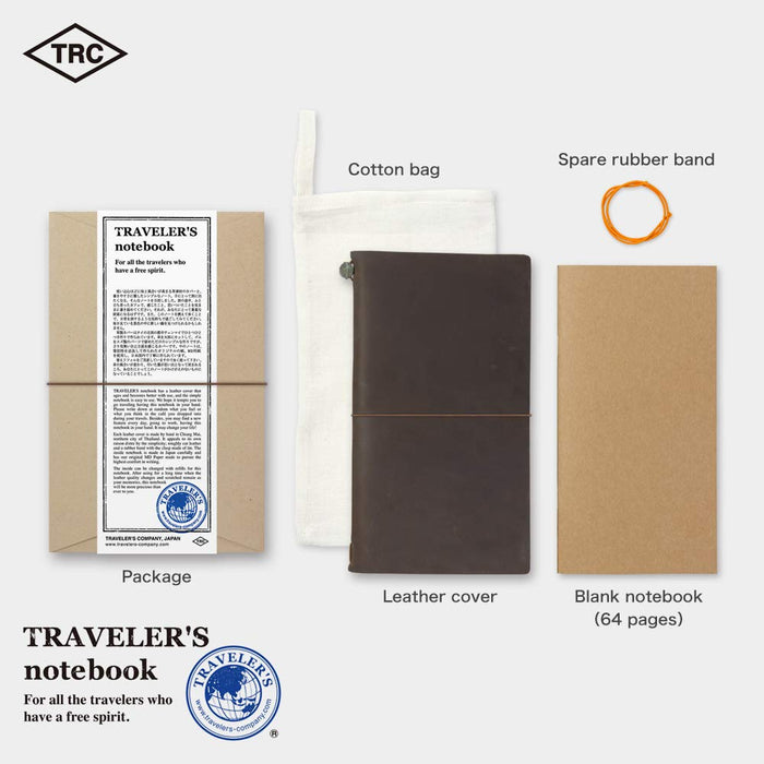 MIDORI - Traveler’S Notebook Starter Kit Brown - Regular Size - Japan Figure Store - #1 Bring To You The Best Japanese Goods