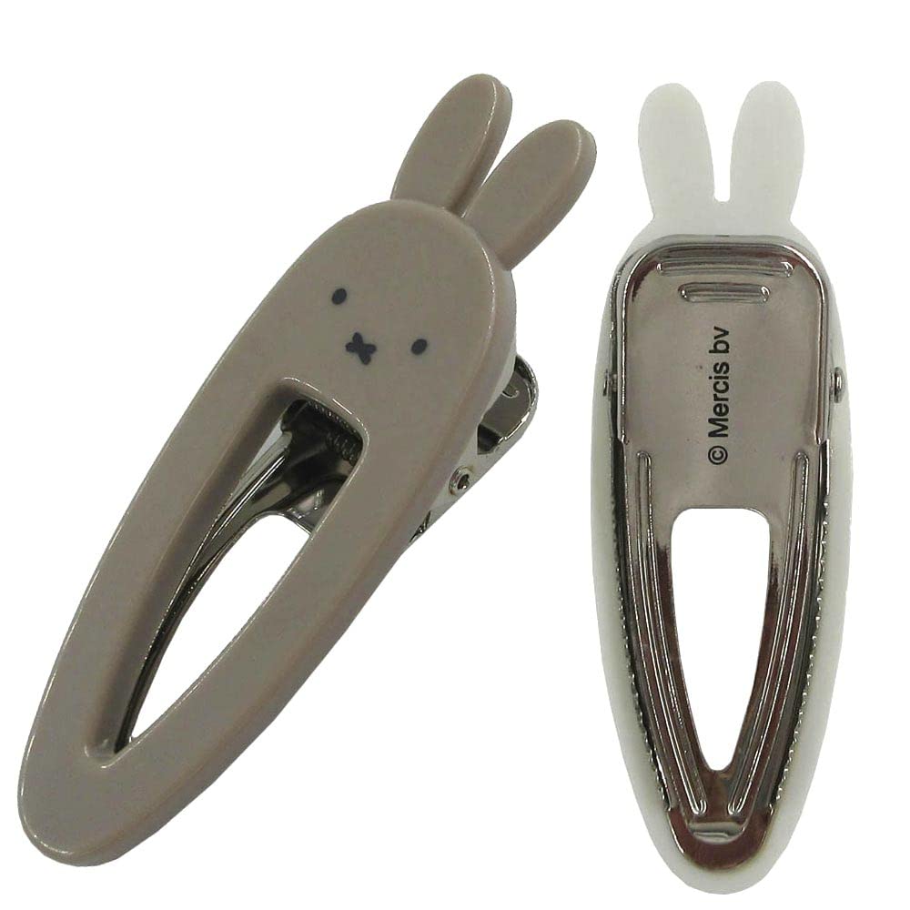 Miffy Die-Cut Hair Clip Mf38786/Greige Miffy Dull Color Hair Clip Accessory Character Shobido- Japan Figure Store - #1 Bring To You The Best Japanese Goods