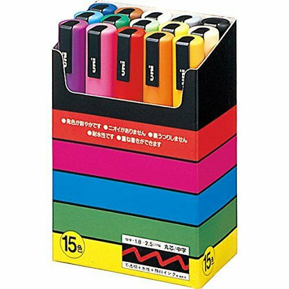 Mitsubishi Pencil Posca Water Acrylic Pen 15colors Pc5m15c- Japan Figure Store - #1 Bring To You The Best Japanese Goods