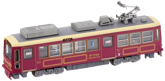 MODEMO Nt168 Tokyo Metropolitan Tram Type 7700 '7706 Dark Red' N Scale- Japan Figure Store - #1 Bring To You The Best Japanese Goods