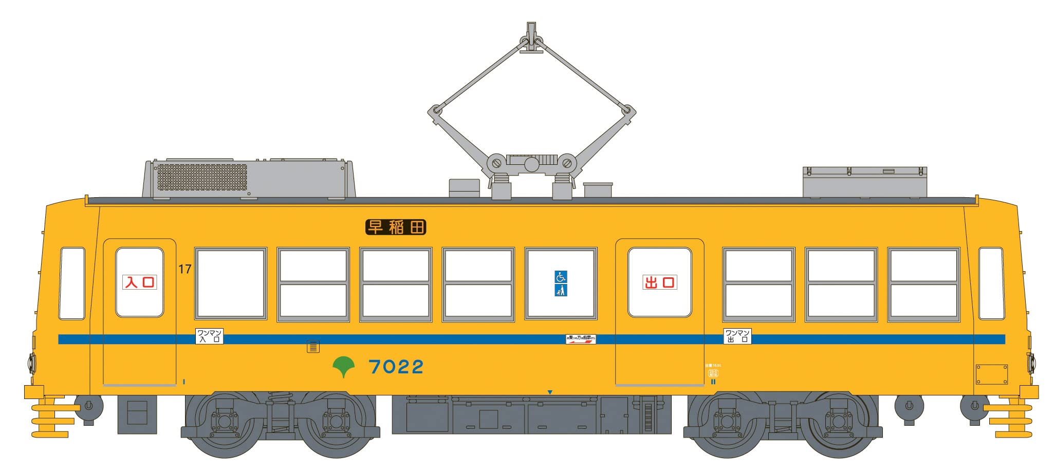 MODEMO Nt171 Tokyo Metropolitan Tram Type 7000 '7022 Blue Line' N Scale- Japan Figure Store - #1 Bring To You The Best Japanese Goods