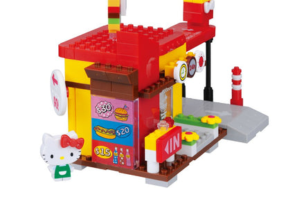 KAWADA Pk-008 Nanoblock Plus Sanrio Hello Kitty Burger Shop- Japan Figure Store - #1 Bring To You The Best Japanese Goods