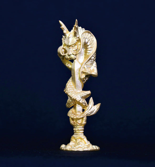 Kiyoshi Tsuda 24K Gold Plated Kurikara Ryuo by Japan Reimeisha Pure Silver- Japan Figure Store - #1 Bring To You The Best Japanese Goods