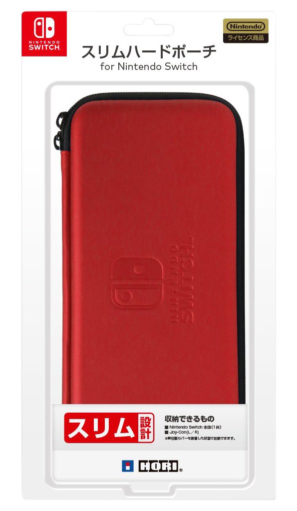 HORI Slim Hard Pouch Red For Nintendo Switch- Japan Figure Store - #1 Bring To You The Best Japanese Goods