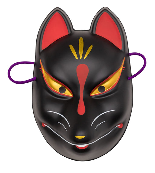 Party City Japanese-Style Folk Art Mask Fox Black Japanese Half Masks Fox Masks- Japan Figure Store - #1 Bring To You The Best Japanese Goods