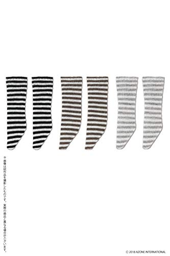 Picconeemo Costume Pic217 [For 1/12 Doll] 1/12 Picco D Border Socks A Set (White X Black, White X Brown, White X Gray)- Japan Figure Store - #1 Bring To You The Best Japanese Goods