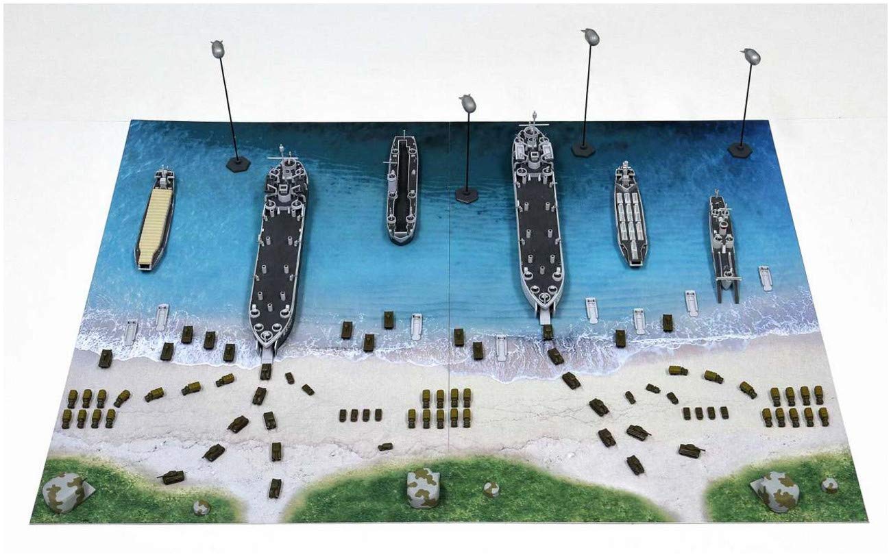 PIT-ROAD Sps07 Wwii Normandy Landing Operation D-Day Scene Paper Base 1/700 Scale- Japan Figure Store - #1 Bring To You The Best Japanese Goods