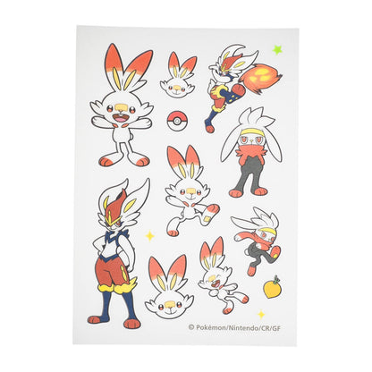 Pokemon Center Original Cloth Sticker Irodo Hibani Rabbifoot Aceburn- Japan Figure Store - #1 Bring To You The Best Japanese Goods